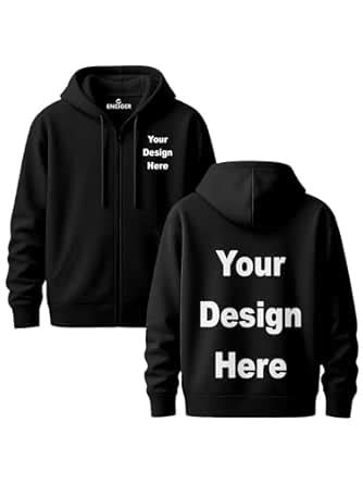 Buy ENCIGER Customisable Zip Hoodie for Men & Women – Add Your Own ...
