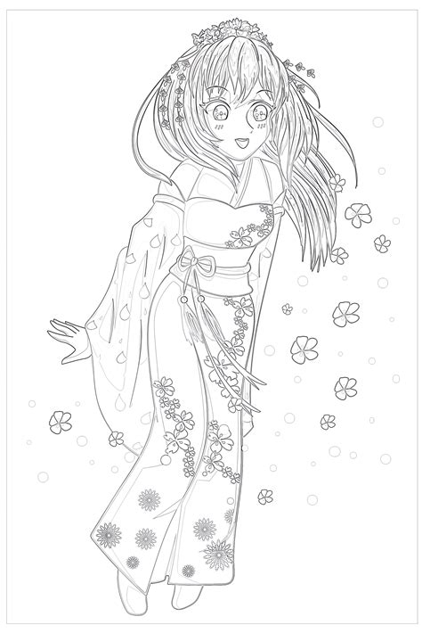 high detail anime coloring sheets