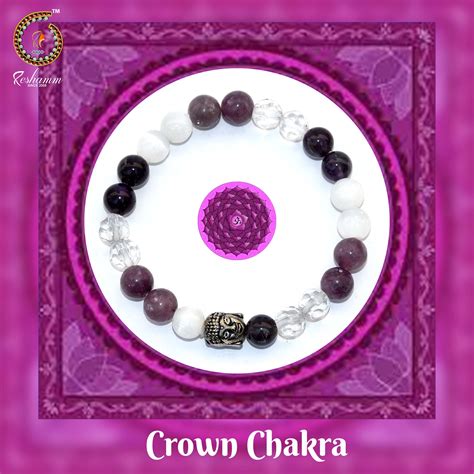 Reshamm Pre Energized Natural Crown Chakra Crystal Stone Bracelet With ...