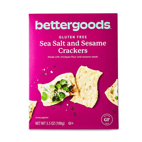 bettergoods Sea Salt and Sesame Crackers 3.5 oz Made with Chickpea ...