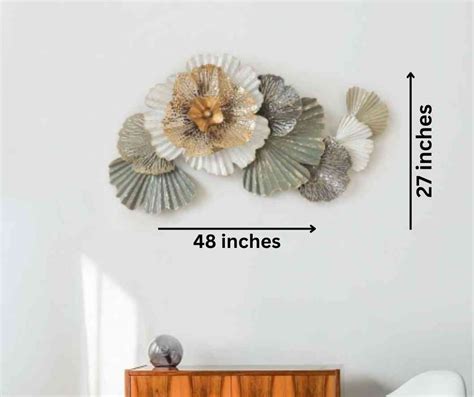 Big Iron flower wall mounted art (48 x 27 Inches) - Punam Metalcrafts