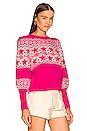 Generation Love Marcelle Fairisle Sweater in Brilliant Pink & Cream ...