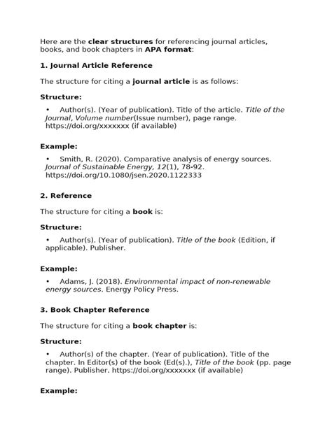 Clear Structures APA Format 1. Journal Article Reference Journal Article Structure | PDF ...