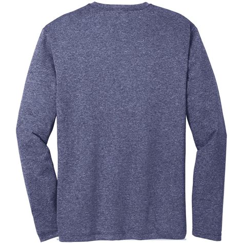 Sport-Tek ST360LS Long Sleeve Heather Contender Tee - True Navy Heather ...