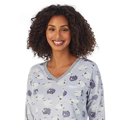 Women's Cuddl Duds® Velour Fleece V-Neck Pajama Top & Banded Bottom ...