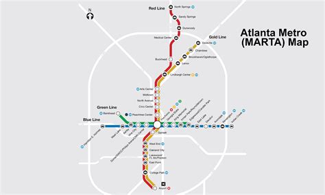 Atlanta Metro (MARTA) Route Map 2026, Metro Lines, Stations - YoMetro