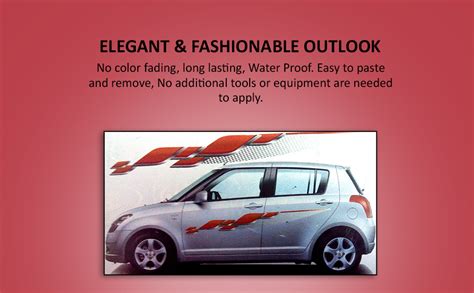 AutoMopix 1 Set Car Graphics 2 Side Decal Body Red Sticker for ...