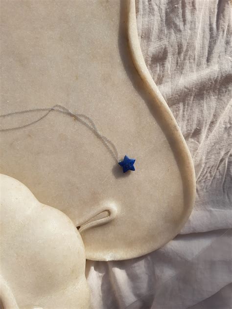Lapis Lazuli Star pendant silver chain jewelry for women