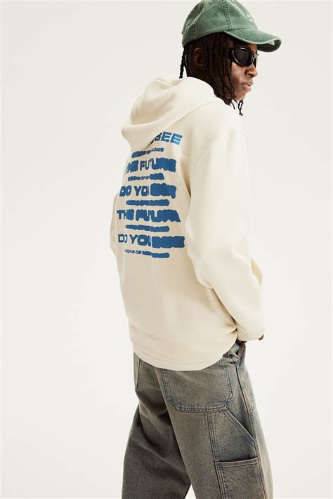 Regular Fit Hoodie - Cream/Do You See - Men | H&M IN