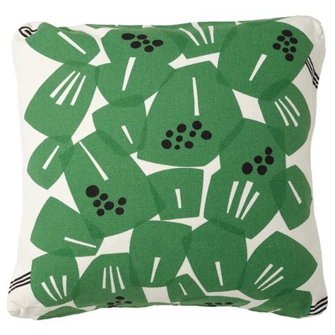 Underblomma cushion cover, white/green, 50x50 cm (20x20") - IKEA