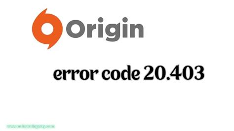 Image result for Fix Origin Error Code 20:403