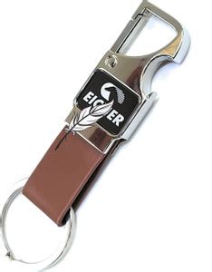 Jdp Novelty Metal Leather Opner Keychain for Eicher Truck Brown Colour ...