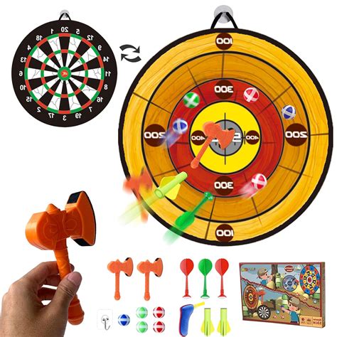 KIDSARTZ - Large Dart Board (Double-Sided Board) Engaging and ...
