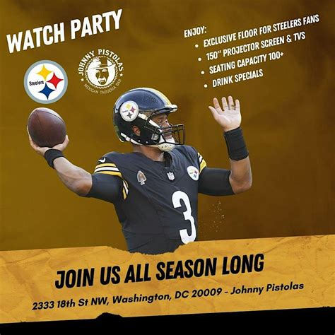 Pittsburg Steelers Vs Cincinnati Bengals Watch Party, Johnny Pistolas ...