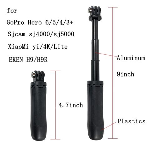 Action Camera Mini Tripod For Hero 13/12/11/10 | 9 Inch Extension Pole ...