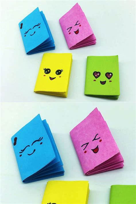 Diy mini notebook handmade paper - Paper craft for notebook - One sheet of paper paper chain ...