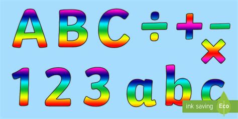👉 Rainbow Alphabet Display Lettering