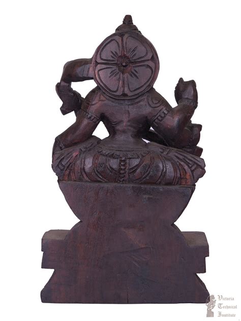 18" Handmade Wooden Carved Goddess Saraswathi Statue – VTI HERITAGE