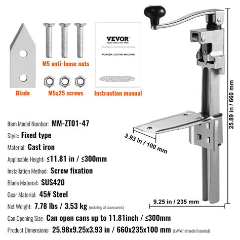 VEVOR Manual Can Opener, Commercial Table Opener for Large Cans, Heavy ...