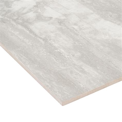 Buy Essential Travertine Gray 11.71 in. x 23.50 in. Porcelain Floor and ...