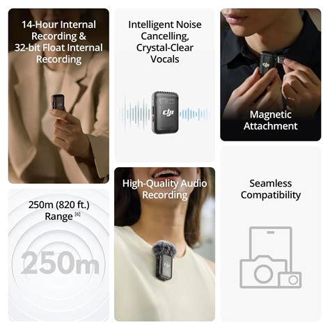 DJI MIC 2 (1 TX + 1 RX), Wireless Microphone with Intelligent Noise ...