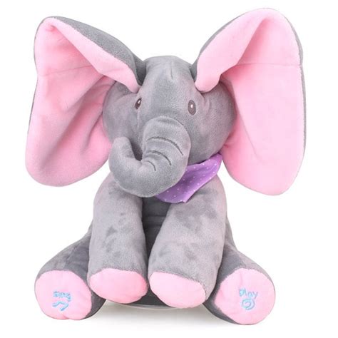 Buy Ear Flappy Singing Baby Elephant Play Peek a Boo Animated Plush Toy ...