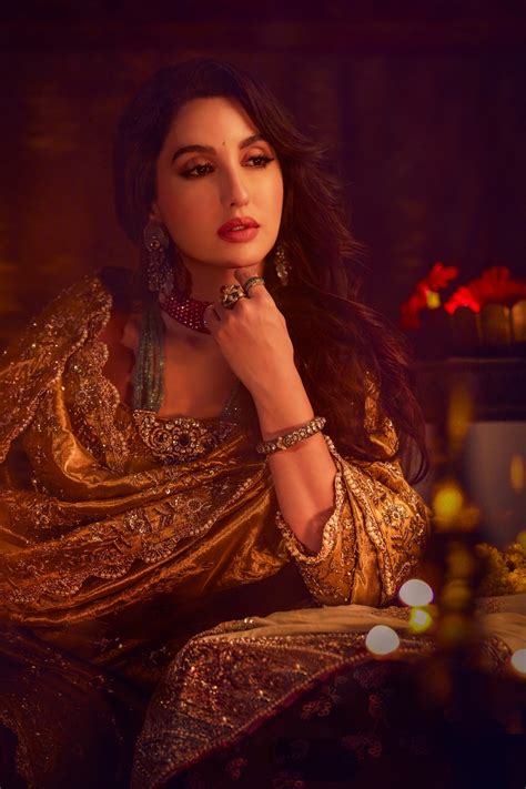 Nora Fatehi in gold and velvet lehenga choli is all about royalty on ...