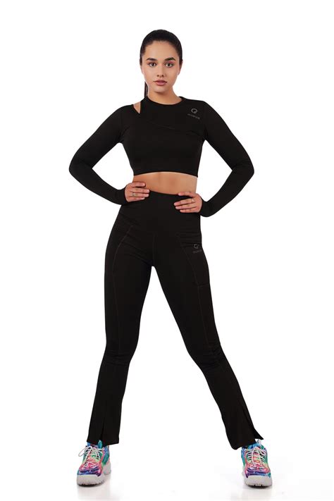 1 Shoulder Cut Co-Ord Set with Long Sleeves