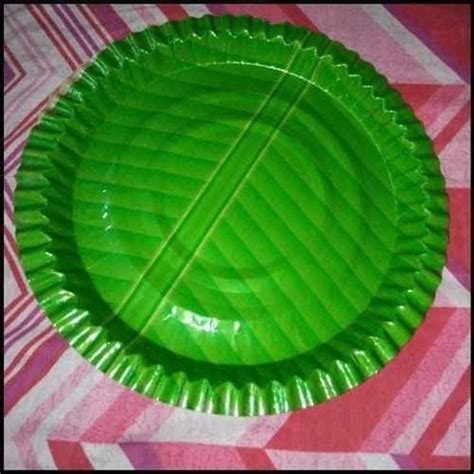 Circular Green Laminated Paper Plate, Quantity Per Pack: 20 Piece