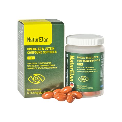 NaturElan Lutein Omega-3s Eye and Brain Care Softgels 60 Softgels ...