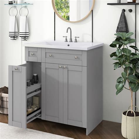 Merax 30" Bathroom Vanity W, Gray Combo Stand Storage Cabinet Set with ...
