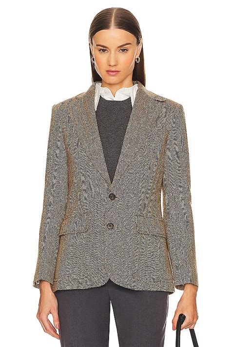 Polo Ralph Lauren Heritage Blazer in Brown & Cream Herringbone | REVOLVE