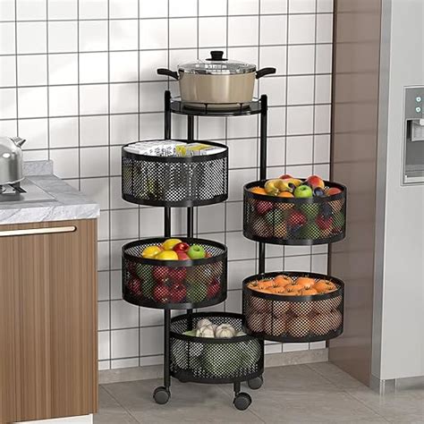 Kuber Industries Storage Rack | 5-Layer Round Multipurpose Storage ...