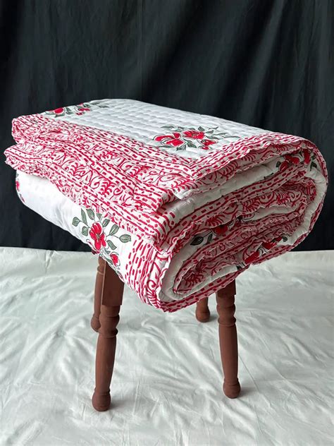Organic Mulmul Cotton Quilt - Azalea