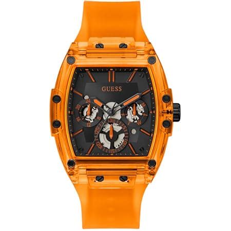 Buy GUESS Men Navy Rectangle Bio-Based Nylon Dial Analog Watch ...