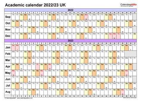 2022 And 2023 Academic Calendar Printable - Printable Word Searches