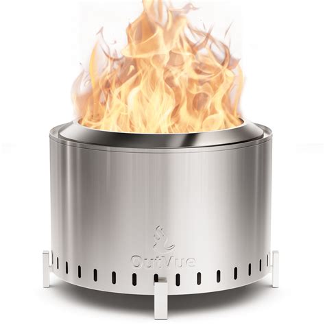 LAVRE Stainless Steel Smokeless Fire Pit with Bag, Portable Low Smoke ...