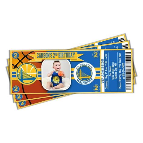 Golden State Warriors Photo NBA Basketball Ticket Horizontal