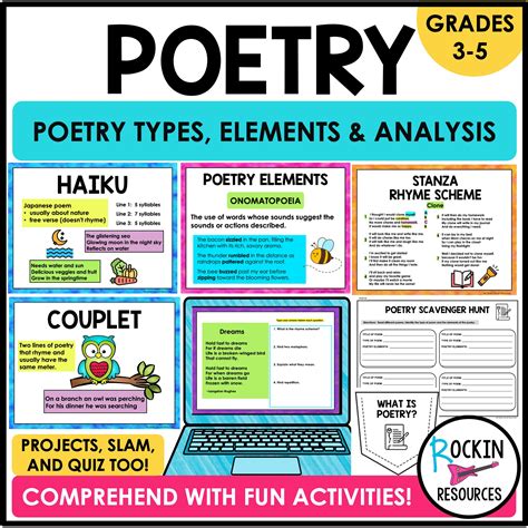 Elements Of Poetry Printables