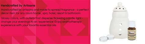 Pure Source India Ceramic Aroma Diffuser (Big Size - 6X 8 Inch) with 10 ...