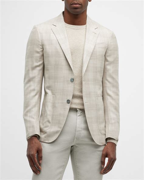 ZEGNA Men's Plaid Wool-Blend Sport Coat | Neiman Marcus