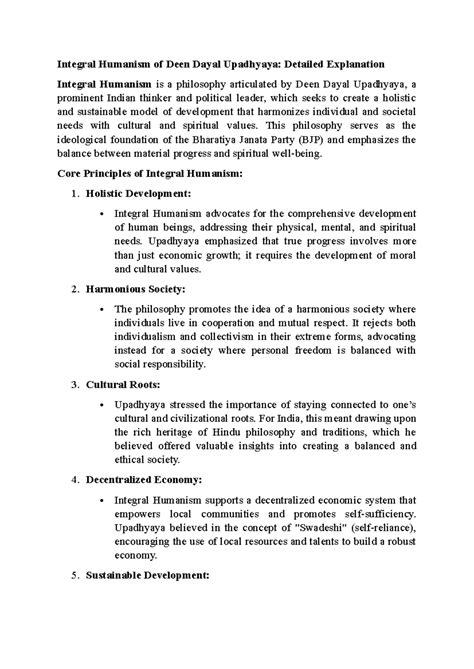 Integral Humanism of Deen Dayal Upadhyaya: Key Principles Explained ...