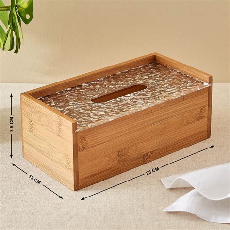 Buy Zyra Vista Bamboo Tissue Box - 25x13x8.5cm from Home Centre at just ...