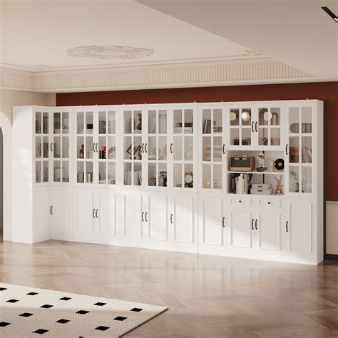 Red Barrel Studio® White MDF Modular Pantry Cabinet With 4 Configurable ...