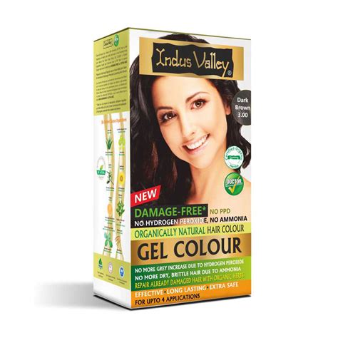 Indus Valley Organically Natural Gel Dark Brown 3.0 Hair Color, 200 ml ...