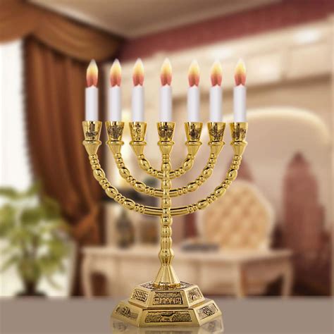 YU FENG 7-Branch Menorah Candle Holder for Shabbat,Tabernacle, Home ...