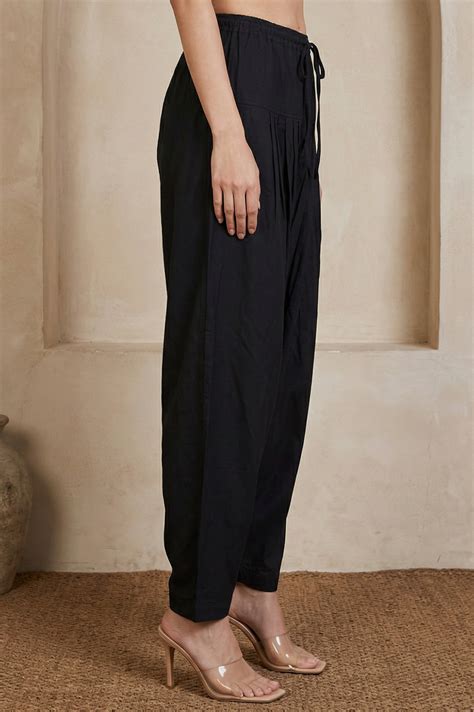 Buy Black Solid Rayon Tapered Fit Ankle Length Patiala Salwar Online ...