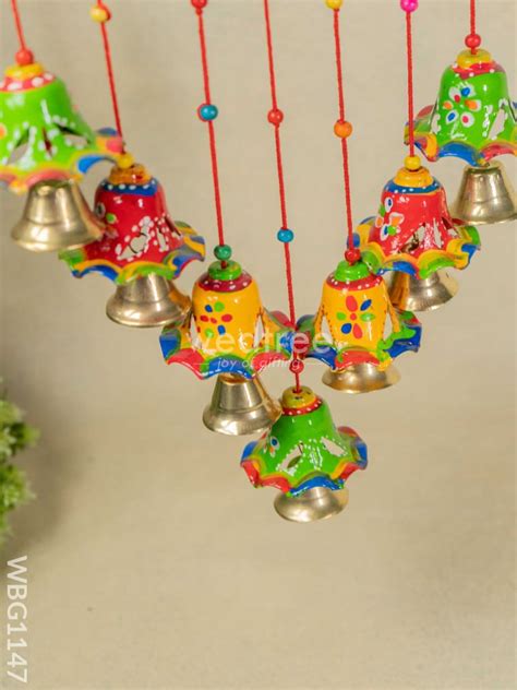 Hand Painted Thoran with Hanging Bells - WBG1147 – Wedtree