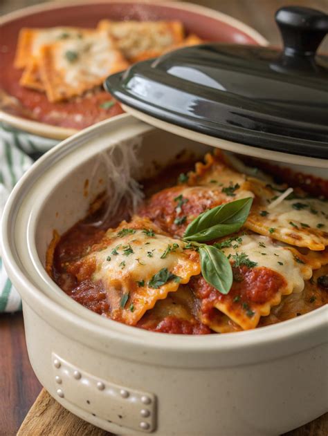Crockpot Easy Ravioli Lasagna