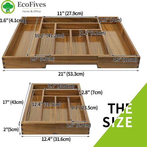 Buy Luxury Acacia Kitchen Drawer Organizer - Silverware Organizer ...